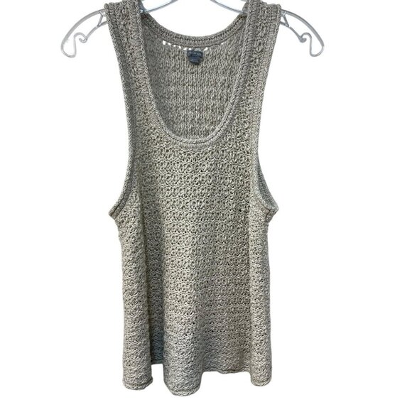AERIE OPEN WEAVE CROCHET TANK TOP WOMEN'S SIZE XL Beach Vacation Boho Sheer - Picture 1 of 4